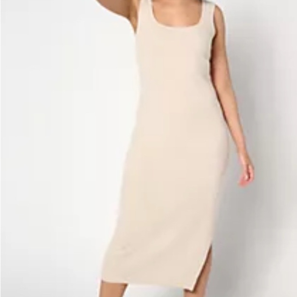 Barefoot Dreams Cream Square Neck Sheath Dress - NWT